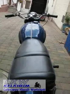 Die AJS 31 DeLuxe sieht schon den Anhänger nach Wuppertal