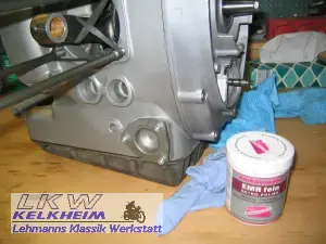 Glasperlgestrahlter BMW R100RS Rumpfmotor, teilweise mit Ambassador EMR fein bearbeitet