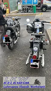 Tankstopp mit der BMW R50/2 in Südengland