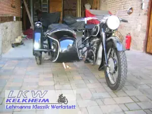 BMW R61 mit Beiwagen, Ansicht von vorne