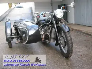 BMW R61 mit Beiwagen, Ansicht von vorne rechts