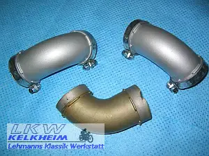 Goldene bzw. silberne Ansaugtrichter der BMW R75/5