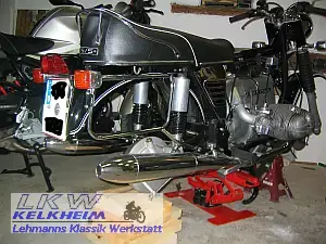 Die BMW R75/5 ohne Räder