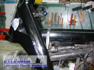 BMW R90S Rahmen - Bereich am Lenkkopf