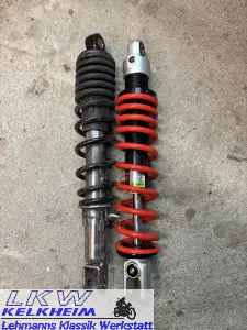 Lambretta V125 Special Vergleich originalem mit YSS Federbein