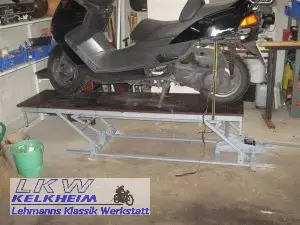 Die Motorrad-Hebebühne von Uwe Litschko