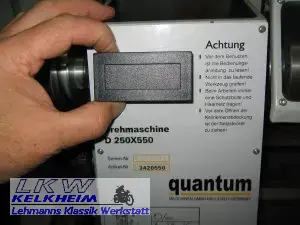 Drehbank Drehzahlmesser Position