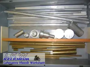 Mein Drehmaterial aus Aluminium und Messing